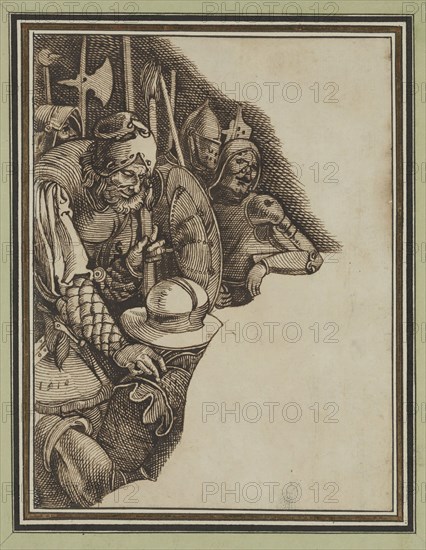 after Albrecht Dürer, German, 1471-1528, Group of Soldiers, 1519, pen and brown ink on cream laid paper, Sheet: 7 3/4 × 5 7/8 inches (19.7 × 14.9 cm)