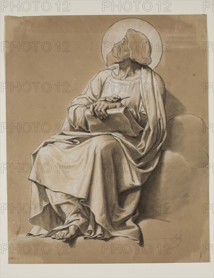 Unknown (French), Mark, 19th century, graphite pencil highlighted with white on tan paper, Sheet: 10 7/8 × 8 7/8 inches (27.6 × 22.5 cm)