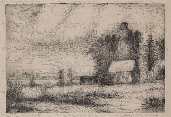 George W. Clark, American, Untitled, ca. 1893, etching printed in black ink on laid paper, Plate: 4 3/8 × 6 3/8 inches (11.1 × 16.2 cm)