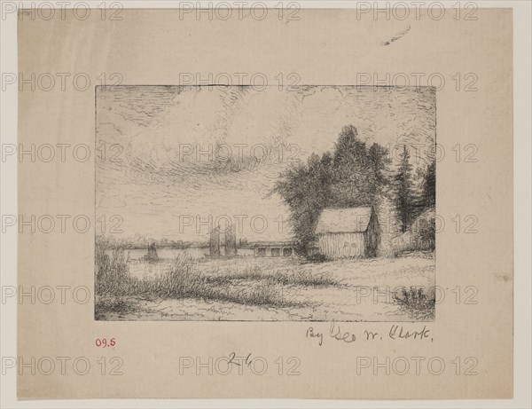 George W. Clark, American, Untitled, ca. 1893, etching printed in black ink on laid paper, Plate: 4 3/8 × 6 3/8 inches (11.1 × 16.2 cm)