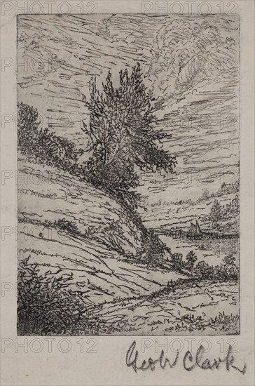 George W. Clark, American, Untitled, ca. 1893, etching printed in black ink on laid paper, Plate: 4 1/2 × 3 1/8 inches (11.4 × 7.9 cm)