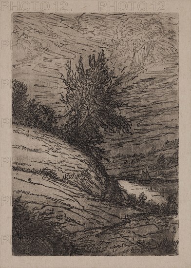 George W. Clark, American, Untitled, ca. 1893, etching printed in black ink on laid paper, Plate: 4 1/2 × 3 1/8 inches (11.4 × 7.9 cm)
