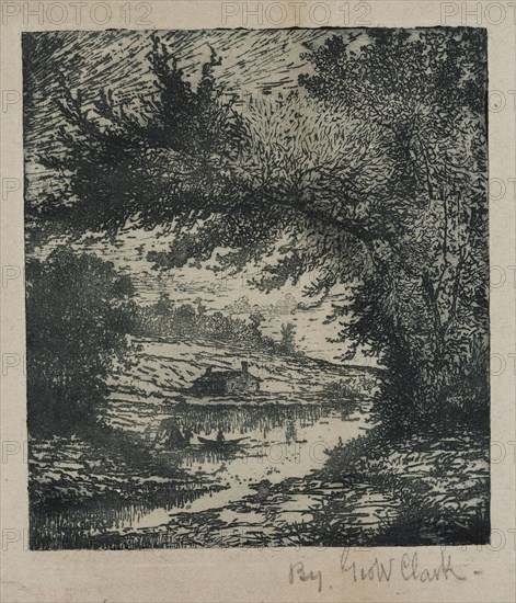 George W. Clark, American, Untitled, ca. 1893, etching printed in black ink, Plate: 5 × 4 1/2 inches (12.7 × 11.4 cm)