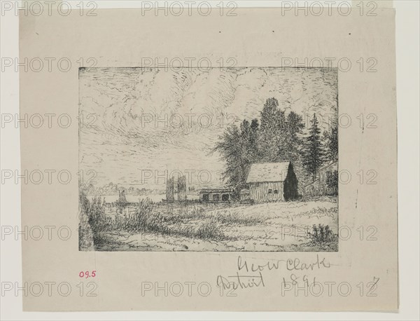 George W. Clark, American, Untitled, ca. 1891, etching printed in black ink on laid paper, Plate: 4 1/2 × 6 1/4 inches (11.4 × 15.9 cm)