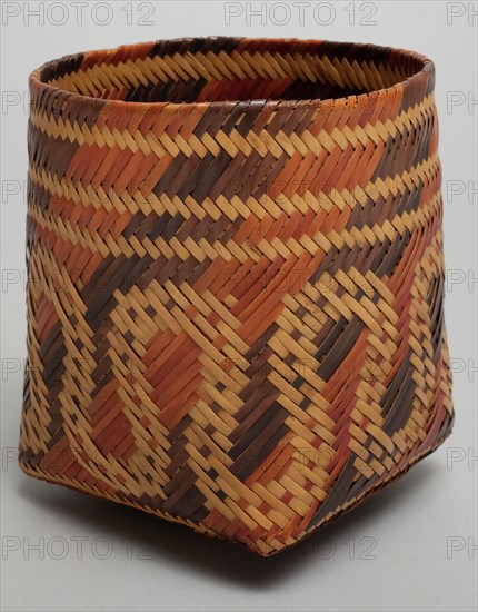 Chitimacha, Native American, Basket, between 1890 and 1910, cane, Overall: 4 1/2 × 3 5/8 inches (11.4 × 9.2 cm)