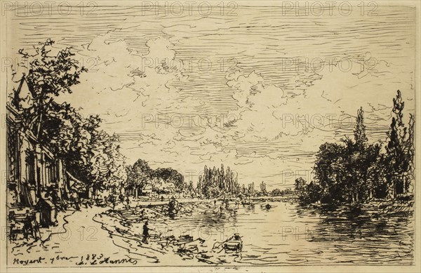 Maxime François Antoine Lalanne, French, 1827-1886, Noyent, 1883, etching printed in black ink on wove paper, Plate: 4 5/8 × 6 3/8 inches (11.7 × 16.2 cm)
