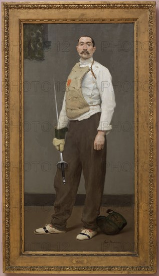 Gari Melchers, American, 1860-1932, The Fencing Master, ca. 1895, oil on canvas, Unframed: 81 1/4 × 39 1/2 inches (206.4 × 100.3 cm)