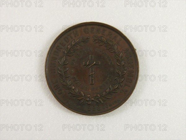 Unknown (American), Medal Commemorating 100th Gen. Assembly of Presbyterian Church, Philadelphia, 1888, bronze, Overall: 2 inches (5.1 cm)