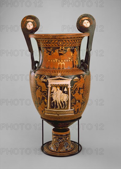 attributed to Baltimore Painter, Greek, 400-300, South Italian Funerary Vase, 320/310 BC, clay, Overall: 45 3/8 × 25 × 19 15/16 inches (115.3 × 63.5 × 50.7 cm)