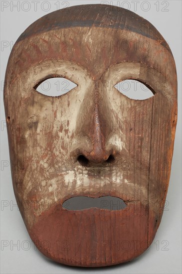 Eskimo, Native American, Mask, late 19th century, wood and pigment, Overall: 8 1/8 × 5 1/2 inches (20.6 × 14 cm)