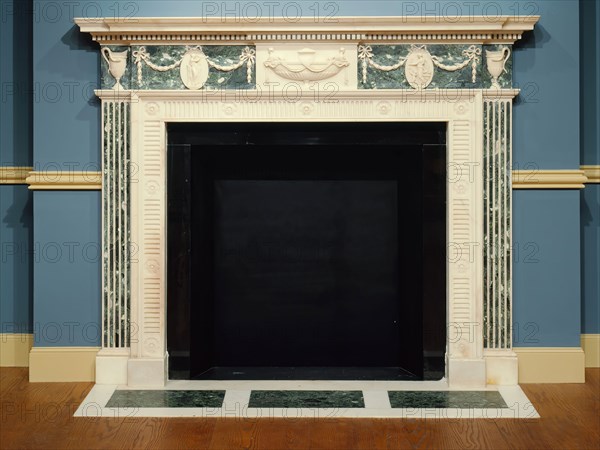 Unknown (English), Mantelpiece, ca. 1780, marble, Overall: 61 5/8 × 78 1/4 × 7 inches (156.5 × 198.8 × 17.8 cm)