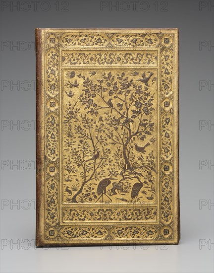 Islamic, Iranian, Covers From a Bookbinding, 1500/1550, Leather over pasteboards, paper, colors and gilding, 14 x 9 in.
