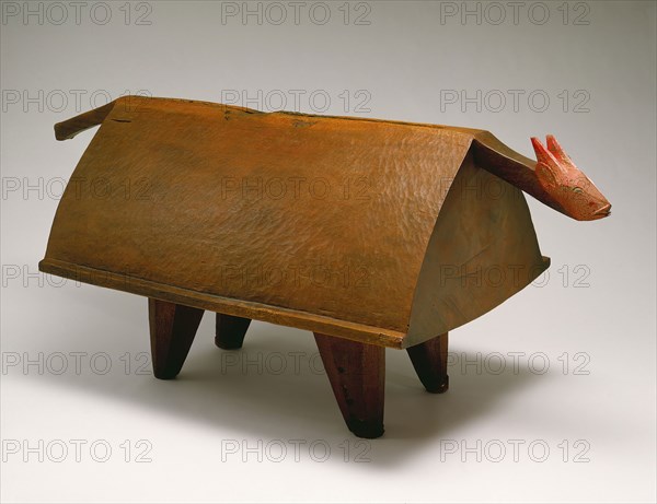 Barambo, African, Slit Drum, early 20th Century, Wood, pigment, 48 x 96 x 48 in.