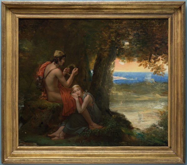 François Gérard, French, 1770-1837, Daphnis and Chloe, ca. 1824, oil on canvas, Unframed: 39 3/8 × 44 7/8 inches (100 × 114 cm)
