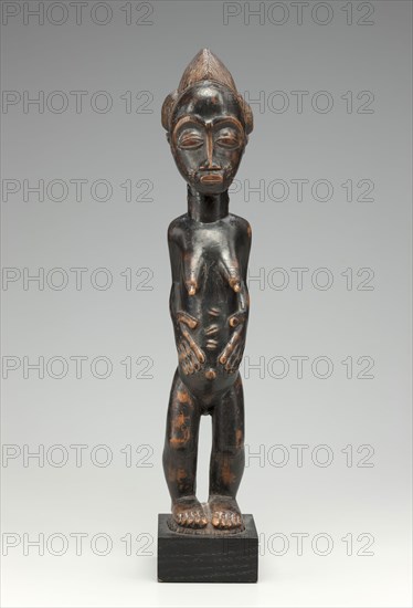 Baule, African, Female Figure, late 19th/early 20th Century, Wood, Dimensions include mount: