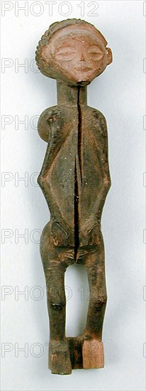 Chokwe, African, Female Figure, 1900 - 1915, Wood, Overall: 6 1/4 × 1 3/8 × 1 1/2 inches (15.9 × 3.5 × 3.8 cm)