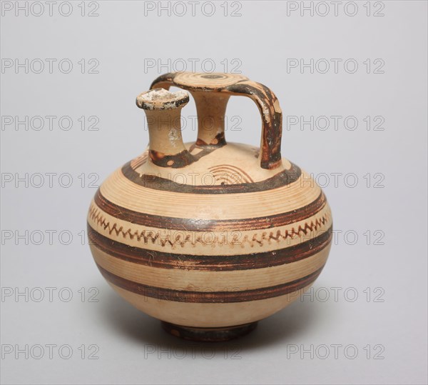 Greek, Stirrup Jug, 14th Century BC, Terracotta, 4 3/4 x 4 3/8 in.