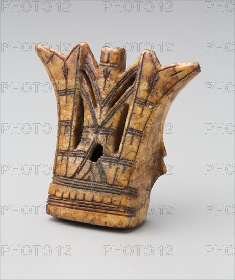 Punuk, Native American, Turreted Object, 500/1200, Walrus ivory, carved and engraved, 2 5/8 x 2 7/8 x 1 in. (6.7 x 7.3 x 2.5 cm)