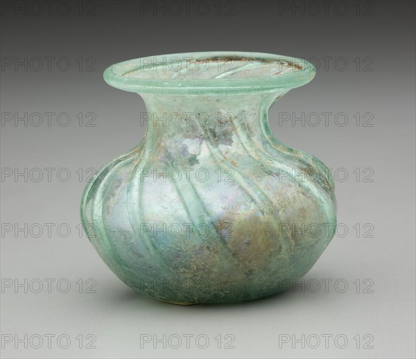 Roman, Jar, 4th Century AD, Glass, 2 3/4 x 3 1/4 in. diam. (7 x 8.3 cm)