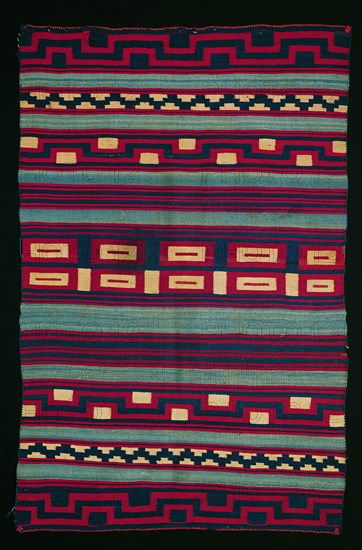 Navajo, Native American, Saddle Blanket, between 1860 and 1870, wool, Overall: 42 1/2 × 28 inches (108 × 71.1 cm)