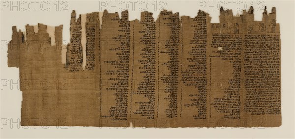 Egyptian, The Book of the Dead of Nes-Min, Section 23, between 4th and 3rd century BCE, Ink on papyrus, Framed: 22 5/8 × 39 1/2 × 1 3/8 inches (57.5 × 100.3 × 3.5 cm)