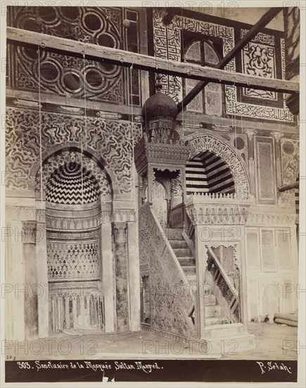 J. Pascal Sébah, Turkish, active ca. 1823-1886, Sanctuary of the Mosque of el Muayyad, Cairo, 19th century, albumen print, Image: 10 1/8 × 7 7/8 inches (25.7 × 20 cm)