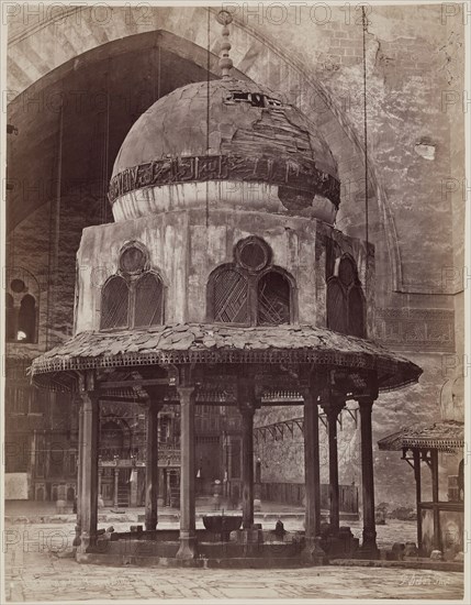 J. Pascal Sébah, Turkish, active ca. 1823-1886, Fountain of the Mosque of Sultan Hassan, Cairo, 19th century, albumen print, Image: 10 3/8 × 8 inches (26.4 × 20.3 cm)