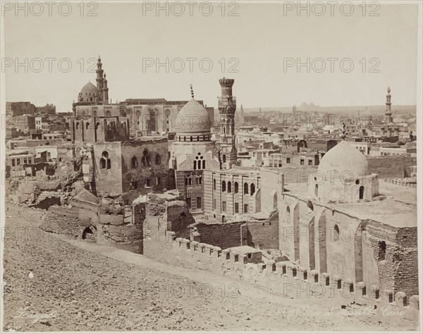 Zangaki, Greek, active 1860-1889, Panoramic View of Cairo Looking toward Giza, 19th century, albumen print