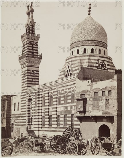Anonymous Artist, Mosque of Emir Ackbar, Cairo, 19th century, albumen print, Image: 10 3/8 × 8 inches (26.4 × 20.3 cm)