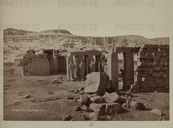 Henri Béchard, French, 1869-1889, General View of the Ramesseum. Luxor, West Bank (Thebes), late 19th century, albumen print, Image: 10 1/2 × 15 inches (26.7 × 38.1 cm)
