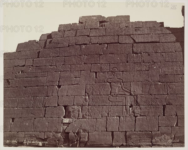 Henri Béchard, French, 1869-1889, Back of the First Pylon of the Ramesseum. Luxor, West Bank, late 19th century, albumen print, Image: 8 1/2 × 10 3/4 inches (21.6 × 27.3 cm)