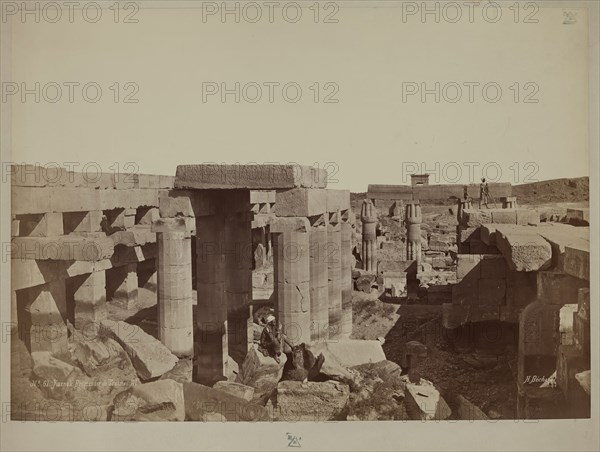 Henri Béchard, French, 1869-1889, General View of the Back of the Temple of Karnak. Luxor, East Bank, late 19th century, albumen print, Image: 10 5/8 × 15 inches (27 × 38.1 cm)