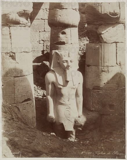 Zangaki, Greek, active 1860-1889, Colossal Statue of Ramesses II in the First Court of the Temple at Luxor, 19th century, albumen print