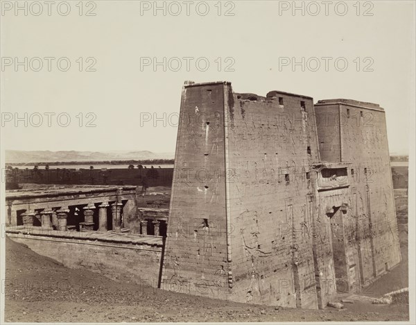 Anonymous Artist, Temple of Edfu, 19th century, albumen print, Image: 8 1/4 × 10 1/2 inches (21 × 26.7 cm)