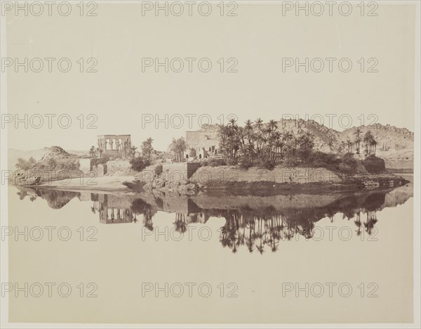 Anonymous Artist, Island of Philae, 19th century, albumen print, Image: 8 3/16 × 10 7/16 inches (20.8 × 26.5 cm)