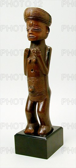 Lwena, African, Female Figure, early 20th century, Wood, Overall: 11 3/4 × 3 × 3/4 inches (29.8 × 7.6 × 1.9 cm)
