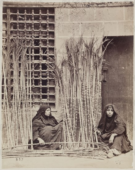 J. Pascal Sébah, Turkish, active ca. 1823-1886, Selling Sugar Cane, ca. 1876, albumen print, Image: 10 3/8 × 8 3/16 inches (26.4 × 20.8 cm)