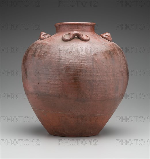 Unknown (Japanese), Tea Storage Jar, Bizen ware, between late 16th and early 17th century, Stoneware with ash glaze, Overall: 16 7/8 × 17 inches (42.9 × 43.2 cm)