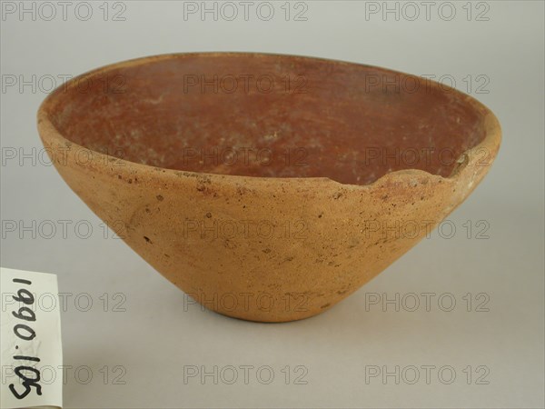 Egyptian, Orange/pink Clay Bowl, between 3300 and 3100 BCE, Terracotta, Overall: 3 1/8 × 7 1/2 inches (7.9 × 19.1 cm)