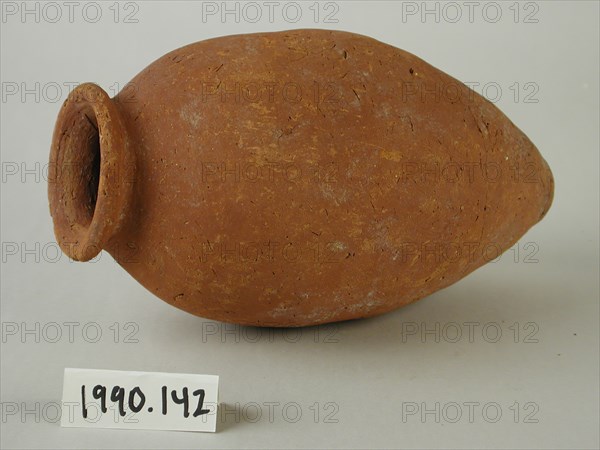Egyptian, Jar, between 3500 and 3100 BCE, Terracotta, Overall: 7 3/4 × 4 3/8 inches (19.7 × 11.1 cm)