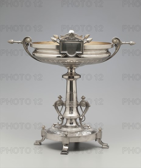Centerpiece, ca. 1865, silver and parcel gilt, Overall: 19 × 14 3/8 × 21 5/8 inches (48.3 × 36.5 × 54.9 cm)