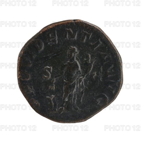 Sestertius of Severus Alexander Roman emperor 222–235, struck 231–235. Obverse: bust/portrait of Severus Alexander issuer, emperor. Reverse: personification Providentia. Bronze coin sestertius, Roman Empire, Rome mint. Diameter ca. 28.5–29.0 mm; weight 20.11 g.