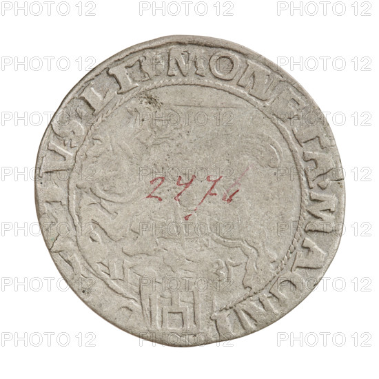Lithuanian grosz, Sigismund I the Old (King of Poland; 1506–1548). Obverse: crowned Polish Eagle; rim inscription between pearl-shaped borders: SIGISMVNDVS.P.REX.PO.MDLITV. Reverse: Pogon (Lithuanian coat of arms) turned left, below the date 15–35; rim inscription between pearl-shaped borders, divided at the bottom by a shield with the coat of arms Columns: MON, TA.MAGNI - D, TVS.LI, 1535. Polish–Lithuanian coin (Grand Duchy of Lithuania, Vilnius). Diameter ~25.5–26.2 mm; weight 2.25 g. R8 (rarity).