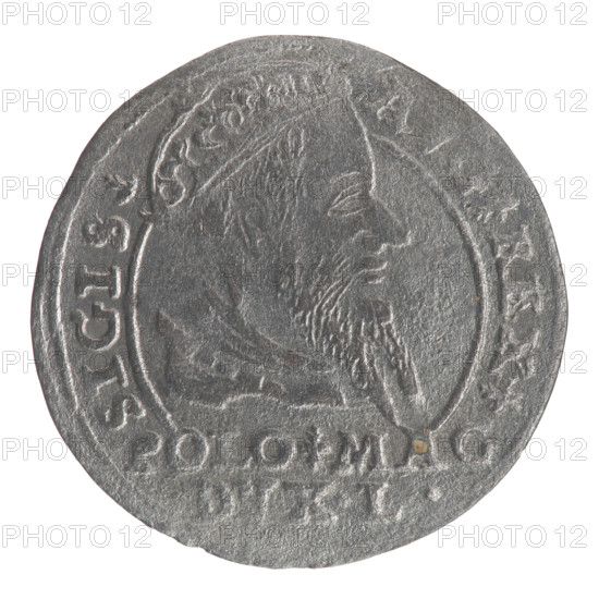 Obverse: Crowned male bust in armour turned right, separating an inscription in a half-circle at the top: SIGIS. -, .REX. at the bottom horizontally in two lines: .POLO.MAG/.DVX.L. Reverse: Lithuanian Chase turned left, below under the crown dividing the date 15 - 67; a tied monogram composed of the letters SA and the Columns of Gediminas coat of arms that divide the inscription in the rim: MONETA.MAGNI.DVCA.LIT. Lithuanian grosz on a Polish foot, Sigismund II Augustus (King of Poland; 1544–1572 / 1520–1572) — iconography includes coats of arms, Pogon, male/royal busts, monograms (tied SA). 1567; Grand Duchy of Lithuania (Vilnius, Poland). Coin; diameter ~22.6–23.0 mm; weight 1.9 g.