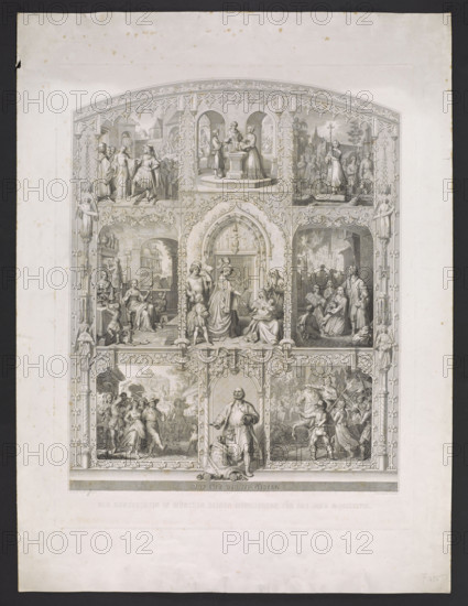 Das Lied von der Glocke, nach Friedrich Schiller; Schleich, Adrian (1812–1894), graphic artist; Nilson, Christoph Friedrich (1811–1879), draughtsman; Wick, Wendelin (fl. 1842–1853), publisher; illustrations for literature; Germany; bells (musical instruments); songs; Schiller, Friedrich (1759–1805); romanticism; Knecht, Justinus Heinrich (1752–1817); mottos ('I call the living, I cry the dead, I break the bell with lightning'); 1848, Munich; print; height 73.0 cm, width 56.8 cm