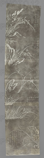 Plant motifs and inscriptions; graphic artist; Chinese art; Chinese; inscriptions; plant motifs; early 20th century, China; graphic print; height 157.0 cm; width 36.0 cm