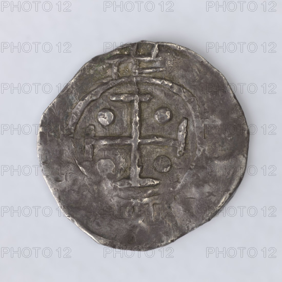 denarius, Mieszko II (King of Poland; 1025–1031; 1032–1034), medium (state of preservation). Within a continuous border a segment of a circle with side bows and a cross at the top. Rim inscription. Within a continuous border an isosceles cross with crossbars at the ends of the arms. One ball in each corner. On the rim on the extension of the arms. 1013–1020, Poland, Poznan. Coin. Diameter 19.8–20.9 mm, weight 1.97 g.