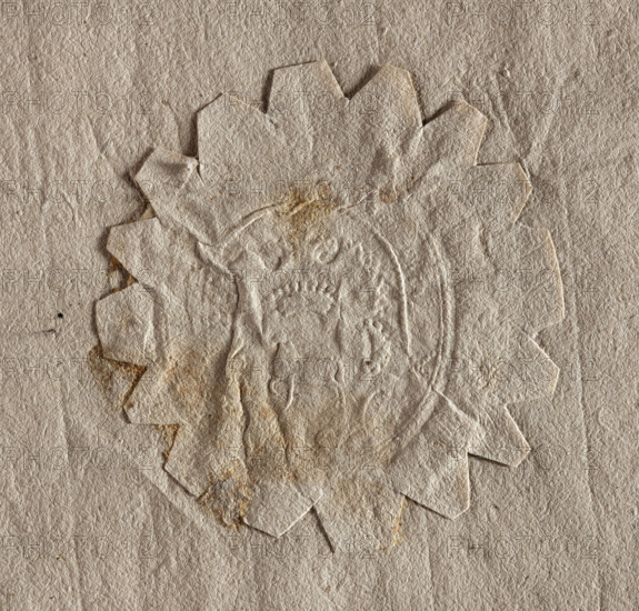 Oval seal impression of the town of Karczew. On a rococo shield under a count's crown, a ram striding to the right — the Junosza coat of arms. On the sash, an illegible inscription. Dated 1779. Poland. Seal. Dimensions: 45 mm and 50 mm. Maker: Witold Zurakowski (?-1927).