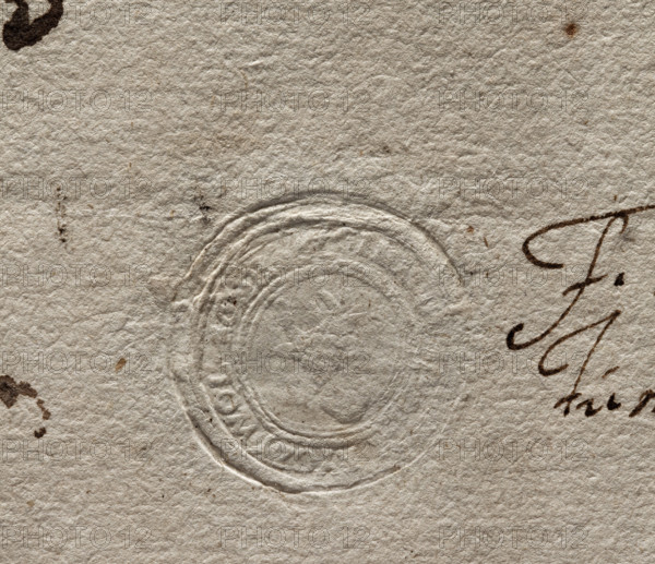Round seal impression of the town of Ryczywól. In the central field an ox's head. In the rim an illegible inscription: RYCZYWOL, 1778. Seal; city seal of Ryczywól; seals attached to documents; official city coat of arms; seals with the city coat of arms; Zurakowski, Witold (?-1927). Poland.