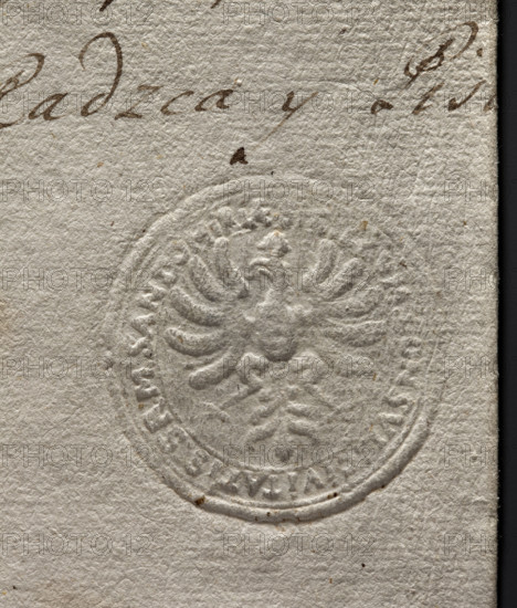 Round seal impression of the city of Sandomierz. An eagle with a closed crown in the central field. Inscription around the rim (partially illegible): 'SIGILL. CIVITATIS . SRM . SANDOMIRIAE .', dated 1785, Poland.